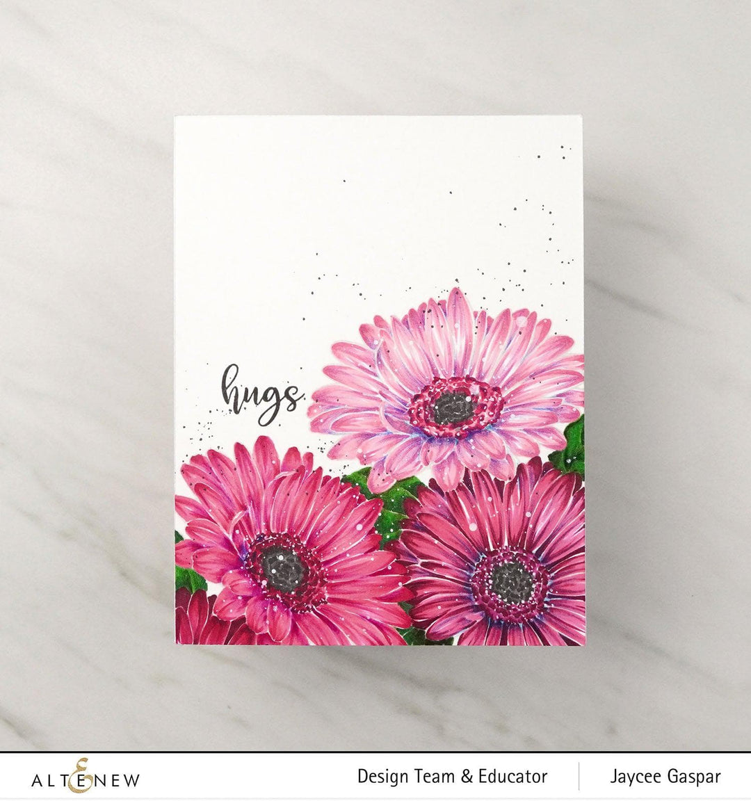 Altenew Stamp & Watercolor Bundle Paint-A-Flower: Gerbera Revolution & Hawaiian Shores Brush & Fine Tip Pens Bundle