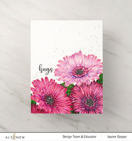Altenew Stamp & Watercolor Bundle Paint-A-Flower: Gerbera Revolution & Hawaiian Shores Brush & Fine Tip Pens Bundle