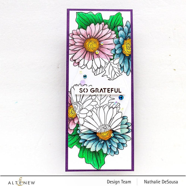 Altenew Stamp & Watercolor Bundle Paint-A-Flower: Gerbera Revolution & Hawaiian Shores Brush & Fine Tip Pens Bundle