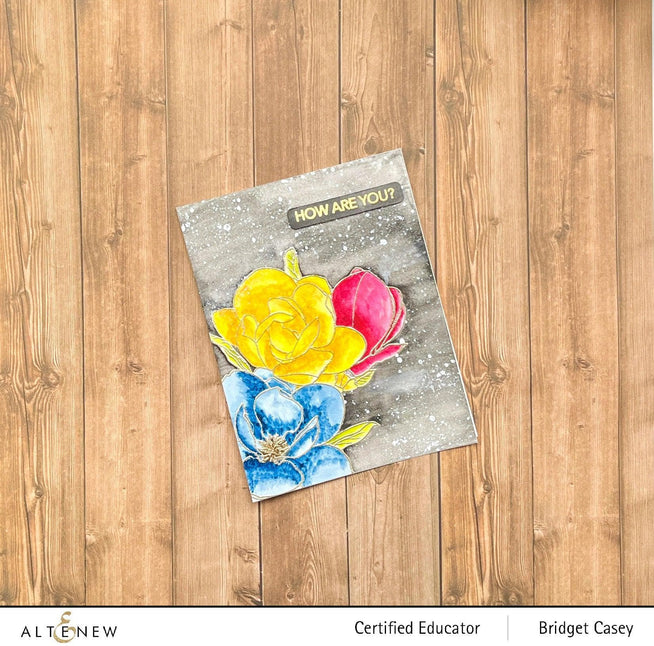 Altenew Stamp & Watercolor Bundle Paint-A-Flower: Magnolia Rustica Rubra & Hawaiian Shores Brush & Fine Tip Pens Bundle