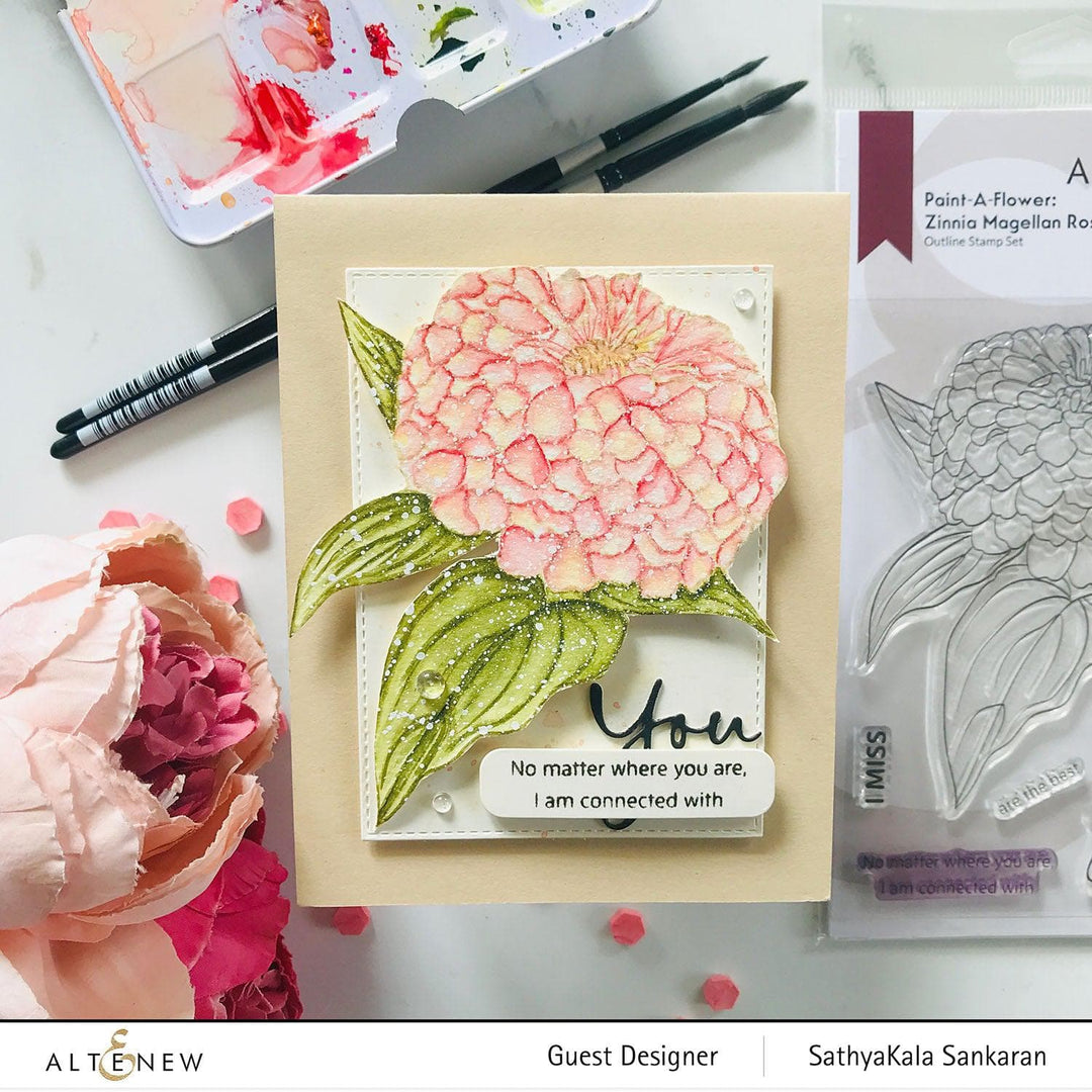 Altenew Release Bundle Paint-A-Flower: Zinnia Magellan Rose & Hawaiian Shores Brush & Fine Tip Pens Bundle