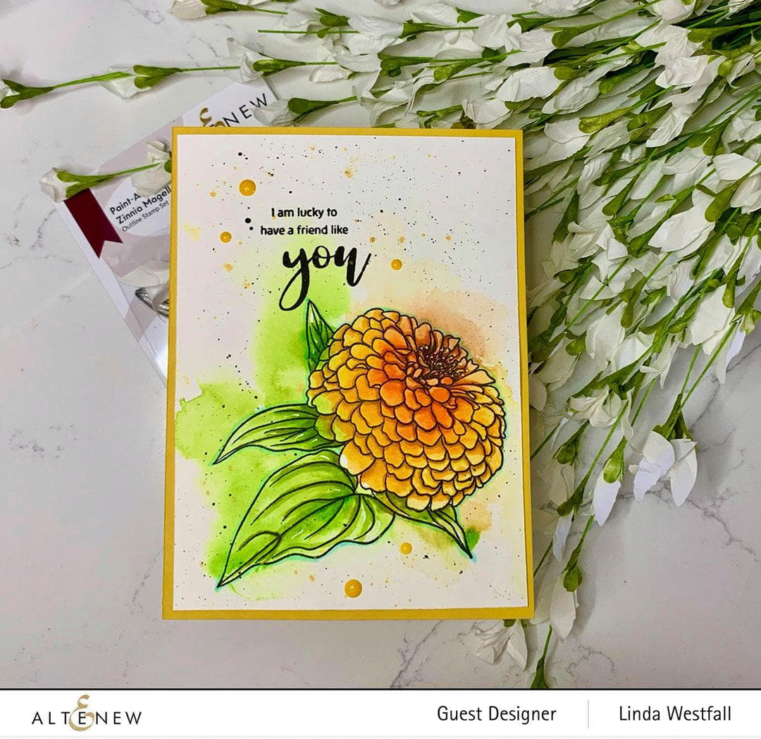 Altenew Release Bundle Paint-A-Flower: Zinnia Magellan Rose & Hawaiian Shores Brush & Fine Tip Pens Bundle