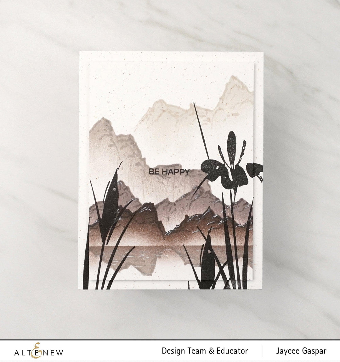EXP Factors Stencil Abstract Mountain Scene Stencil