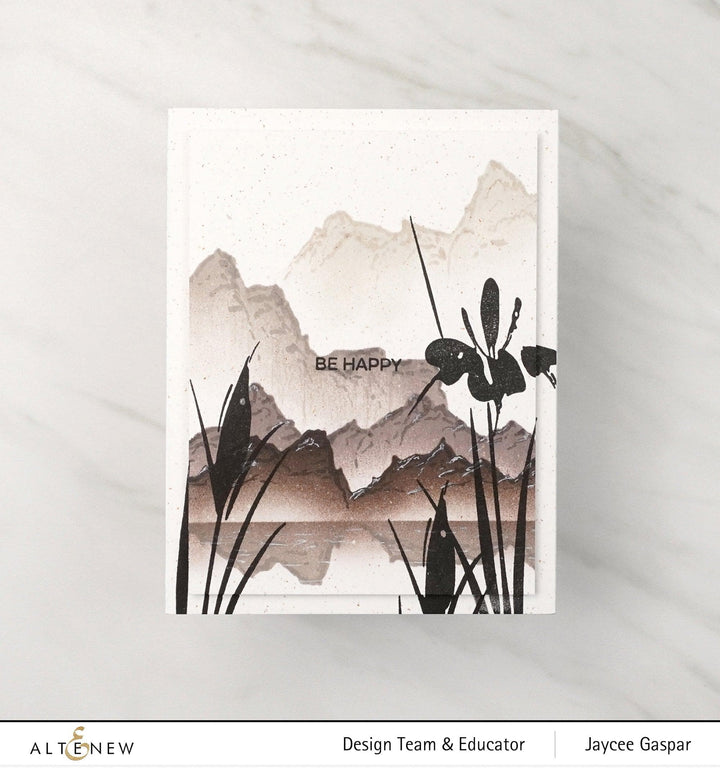 EXP Factors Stencil Abstract Mountain Scene Stencil