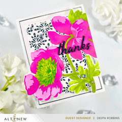 Stencil Art: White Cap Peonies & Add-on Die Bundle