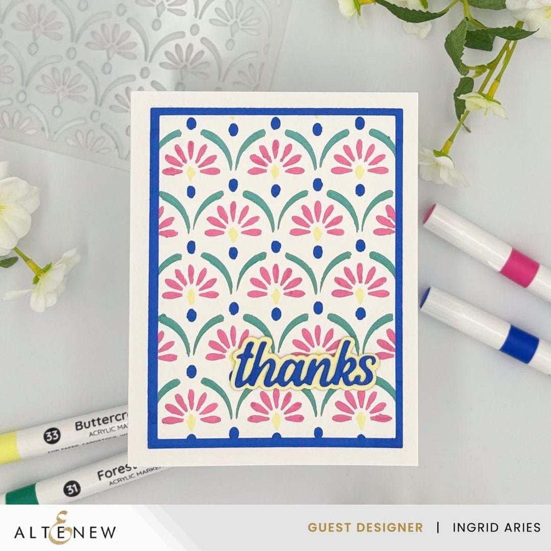 Cascading Elegance Stencil