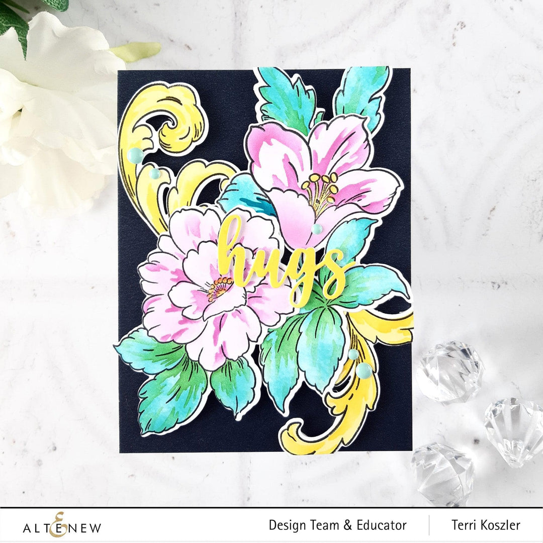 EXP Factors Stencil Craft Your Life Project Kit: Floral Acanthus Add-on Layering Stencil for Embossing Folder (4 in 1)