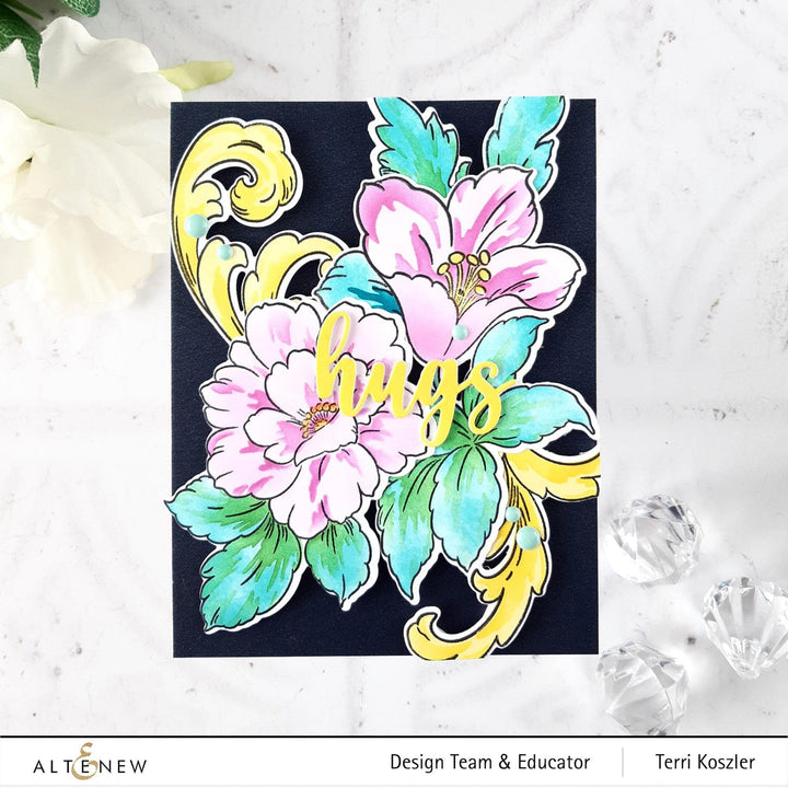 EXP Factors Stencil Craft Your Life Project Kit: Floral Acanthus Add-on Layering Stencil for Embossing Folder (4 in 1)