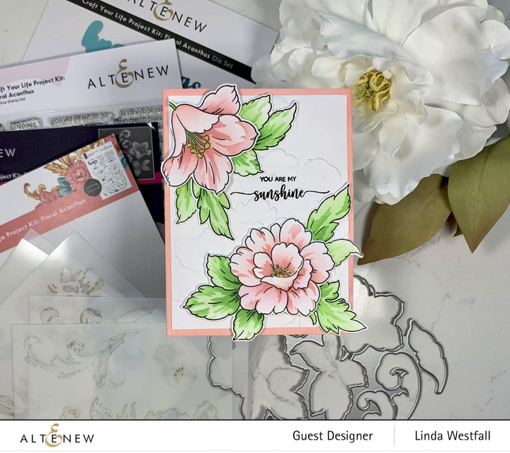 EXP Factors Stencil Craft Your Life Project Kit: Floral Acanthus Add-on Layering Stencil for Embossing Folder (4 in 1)