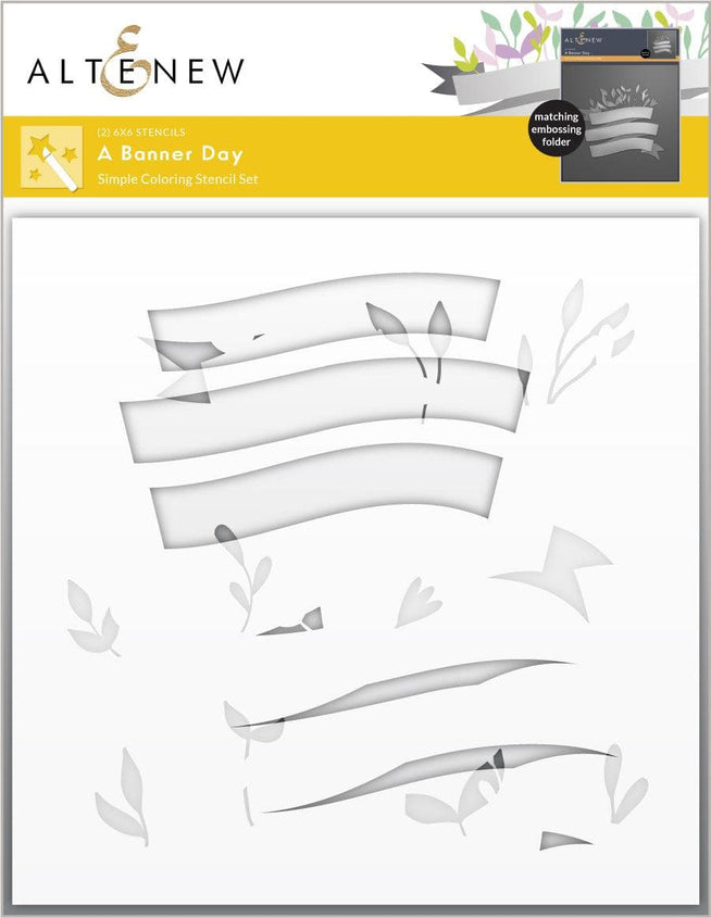 Altenew Stencil & Die & Embossing Folder Bundle A Banner Day