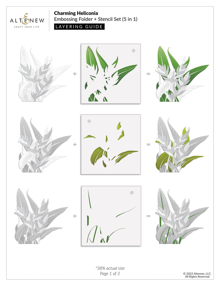 Altenew Stencil & Embossing Folder Bundle Charming Heliconia
