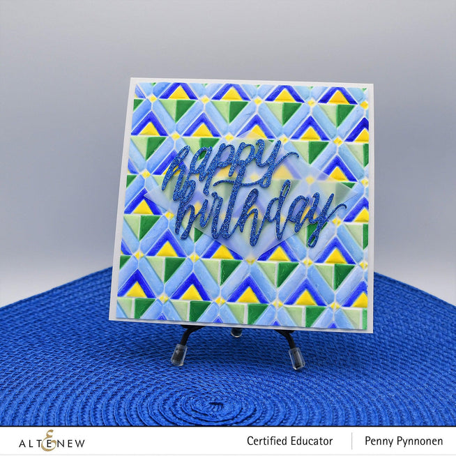 Altenew Stencil & Embossing Folder Bundle Geo Triangles Embossing Folder & Stencil Bundle