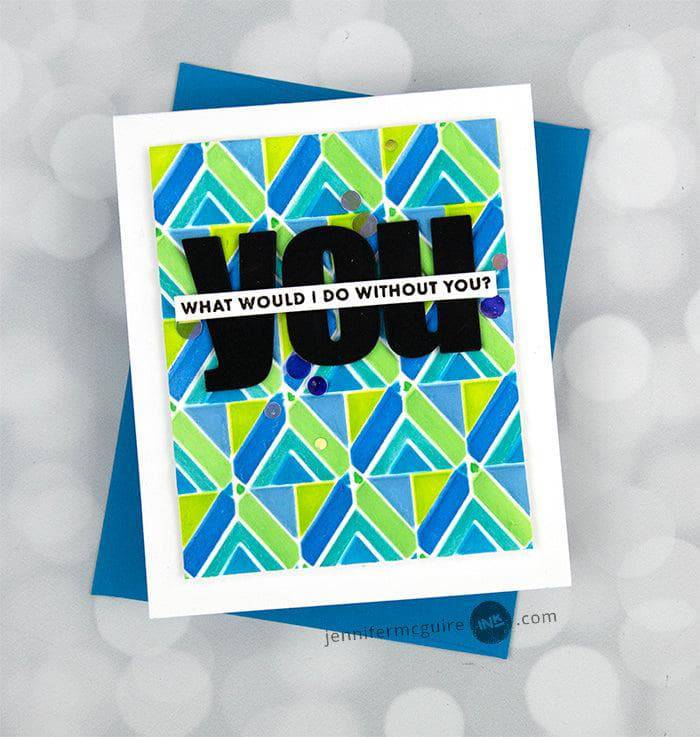 Altenew Stencil & Embossing Folder Bundle Geo Triangles Embossing Folder & Stencil Bundle