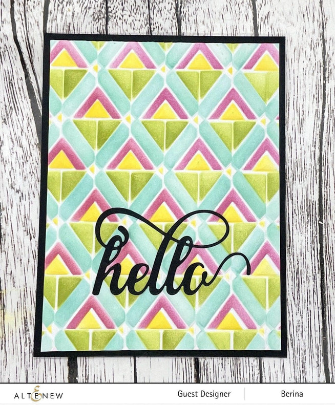 Altenew Stencil & Embossing Folder Bundle Geo Triangles Embossing Folder & Stencil Bundle