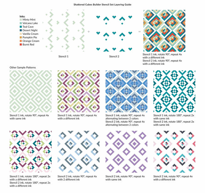 Altenew Stencil & Embossing Folder Bundle Shattered Cubes Complete Bundle