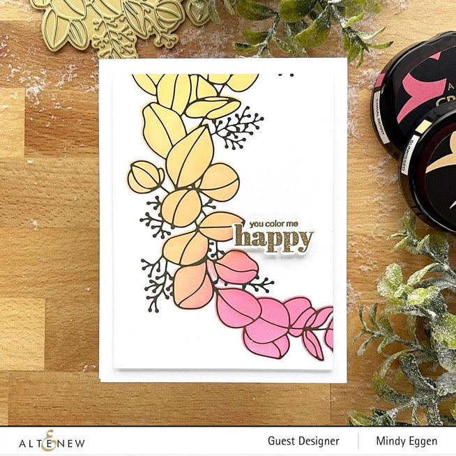 EXP Factors Stencil Eucalyptus Wreath Simple Coloring Stencil