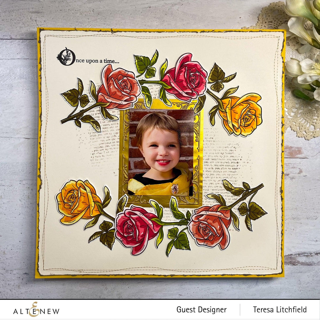 Photocentric Stencil Fairy Tale Rose Simple Coloring Stencil
