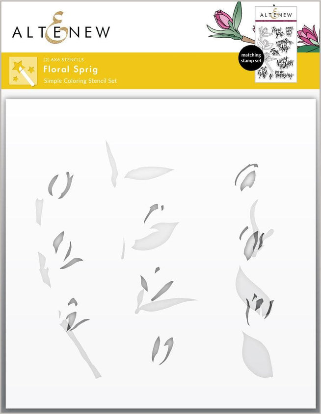 EXP Factors Stencil Floral Sprig Simple Coloring Stencil Set (2 in 1)
