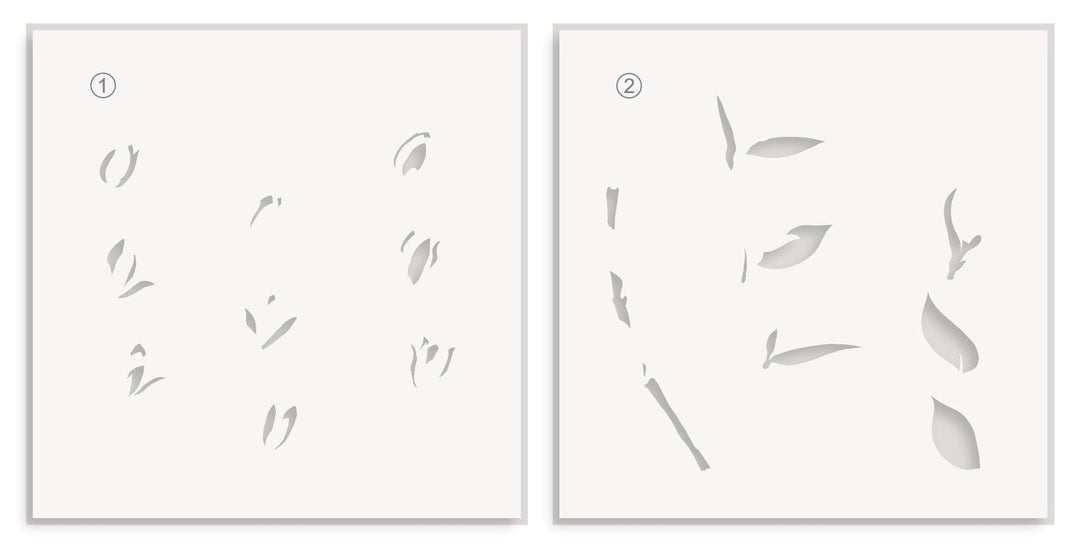 EXP Factors Stencil Floral Sprig Simple Coloring Stencil Set (2 in 1)