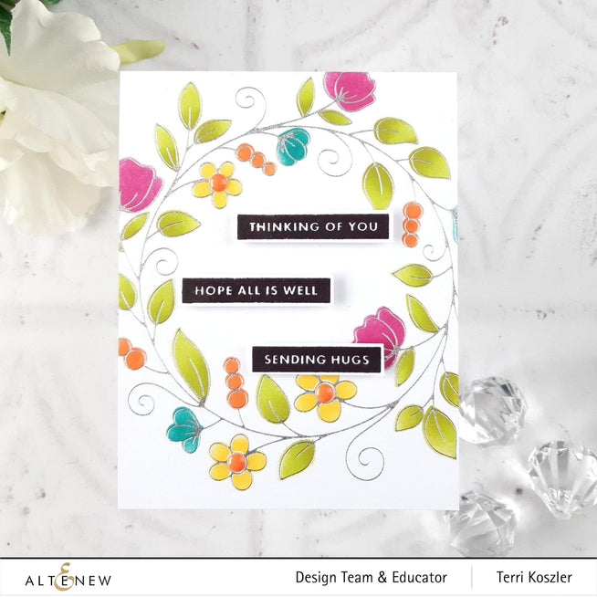 EXP Factors Stencil Flower Wreath Simple Coloring Stencil Set (2 in 1)