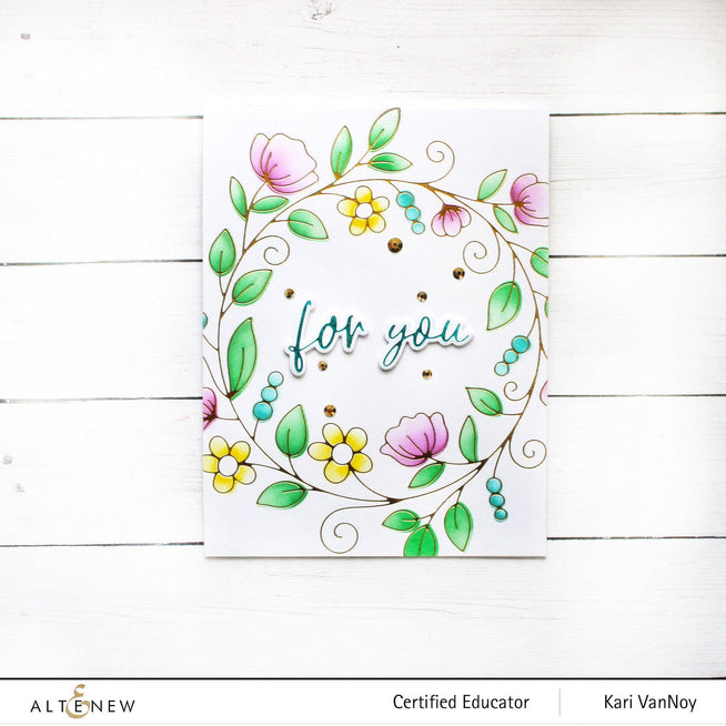 EXP Factors Stencil Flower Wreath Simple Coloring Stencil Set (2 in 1)