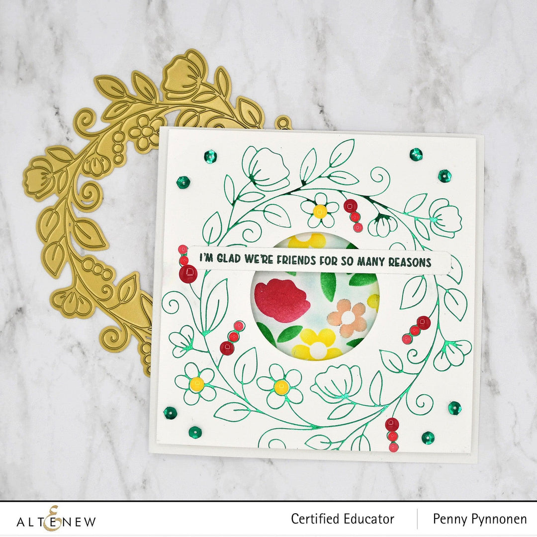 EXP Factors Stencil Flower Wreath Simple Coloring Stencil Set (2 in 1)