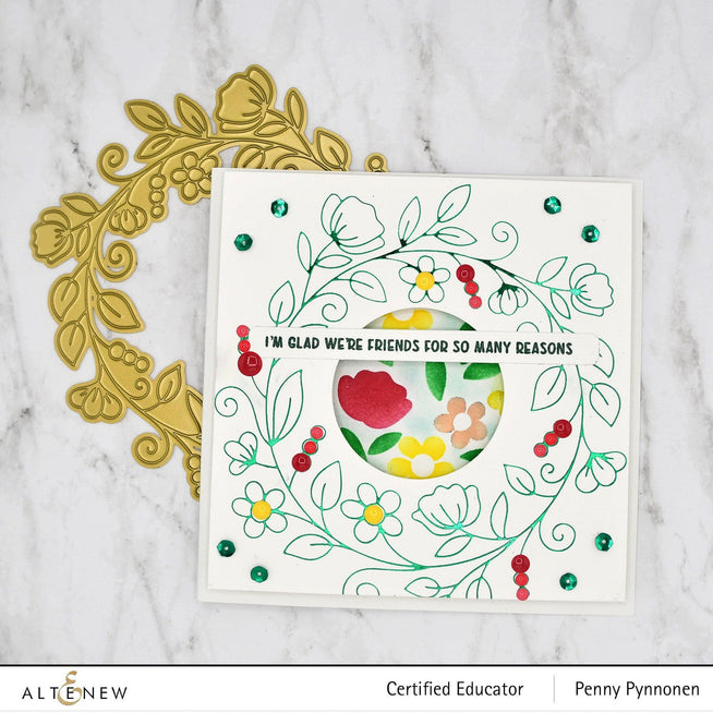 EXP Factors Stencil Flower Wreath Simple Coloring Stencil Set (2 in 1)