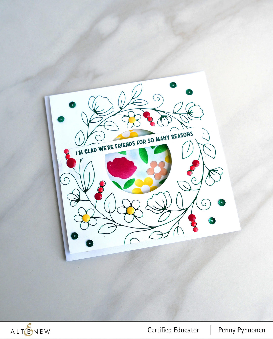 EXP Factors Stencil Flower Wreath Simple Coloring Stencil Set (2 in 1)