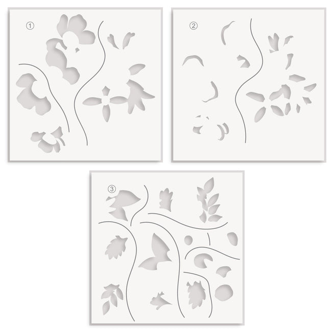 EXP Factors Stencil Flowery Bouquet Simple Coloring Stencil Set (3 in 1)