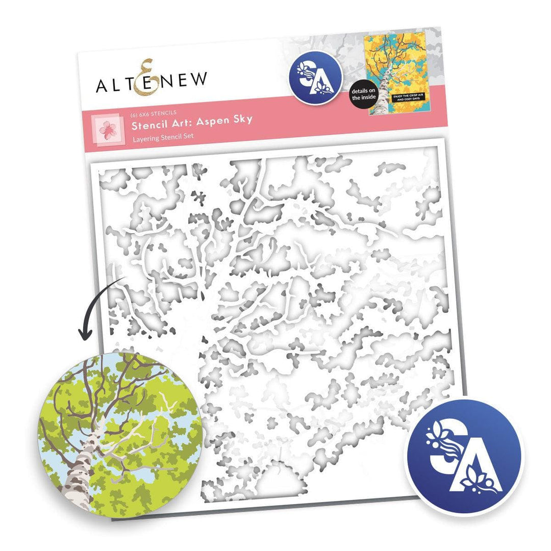 Stencil Art: Aspen Sky Layering Stencil Set (6 in 1)