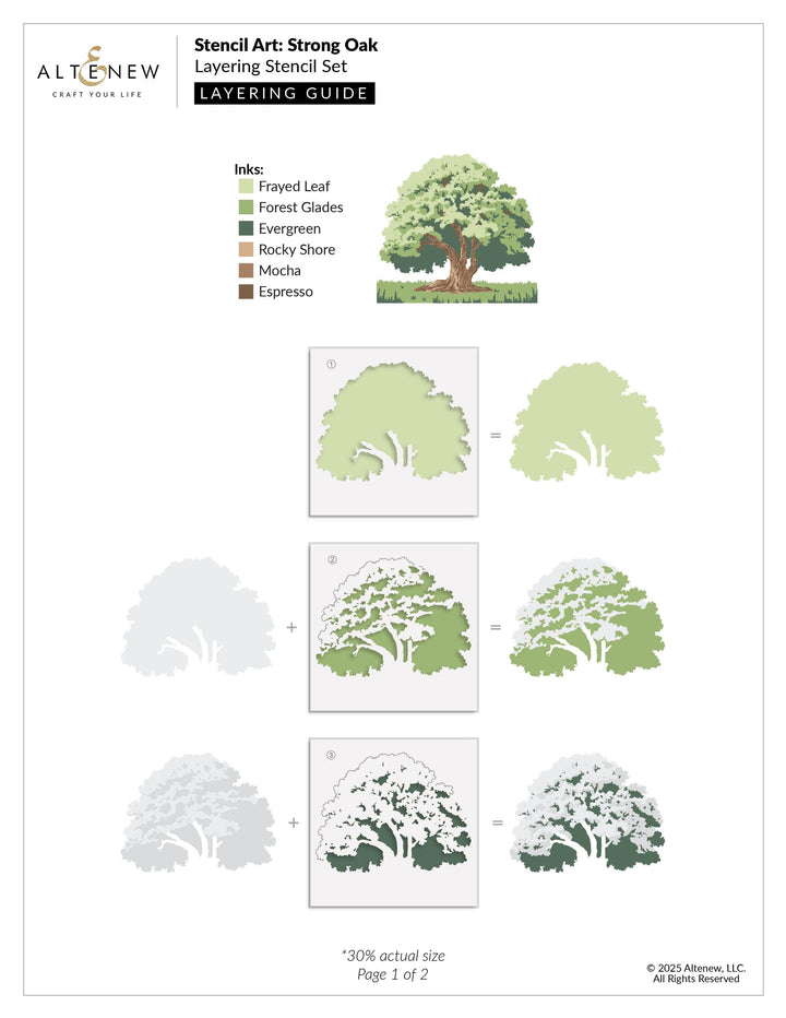 Stencil Art: Strong Oak Layering Stencil Set (6 in 1)