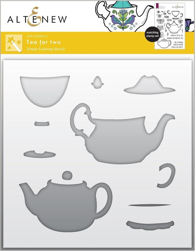 Photocentric Stencil Tea for Two Simple Coloring Stencil