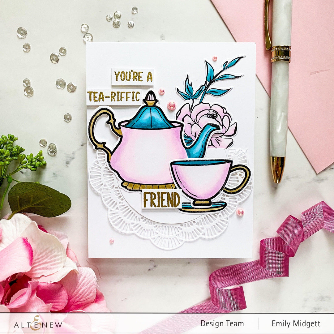 Photocentric Stencil Tea for Two Simple Coloring Stencil