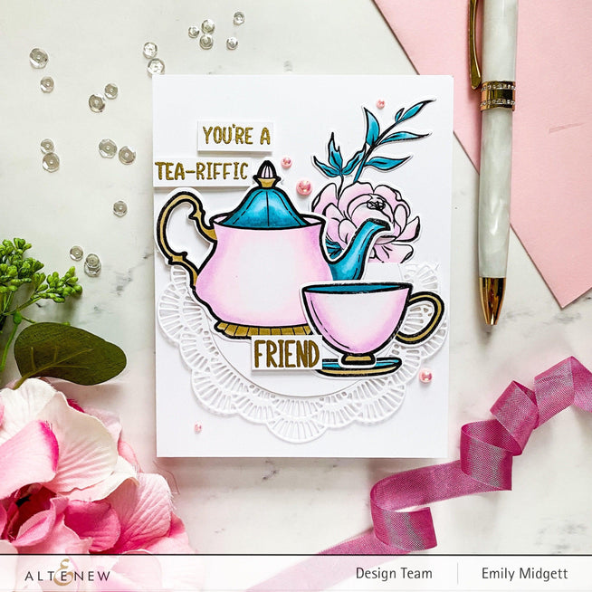Photocentric Stencil Tea for Two Simple Coloring Stencil
