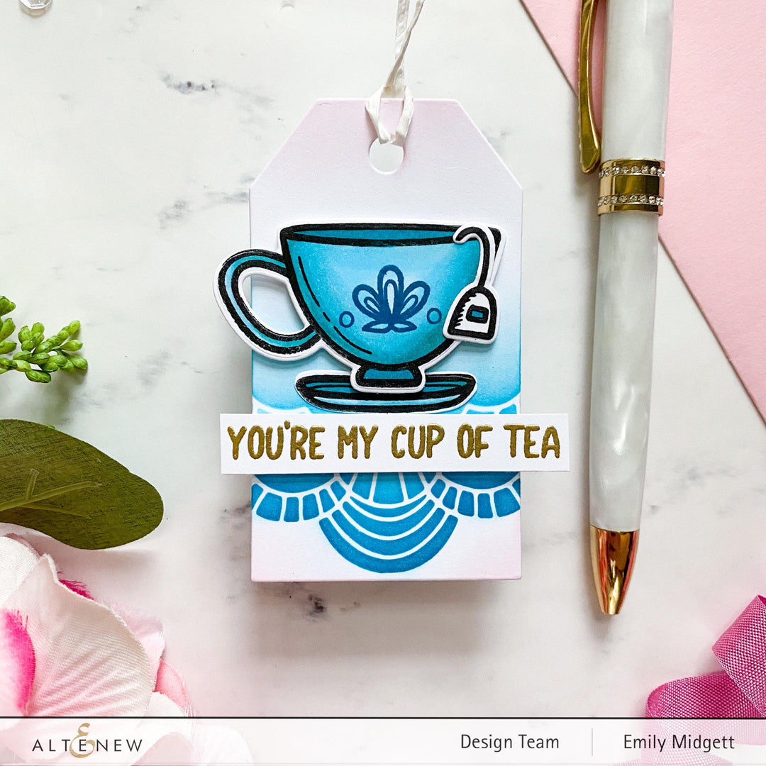 Photocentric Stencil Tea for Two Simple Coloring Stencil