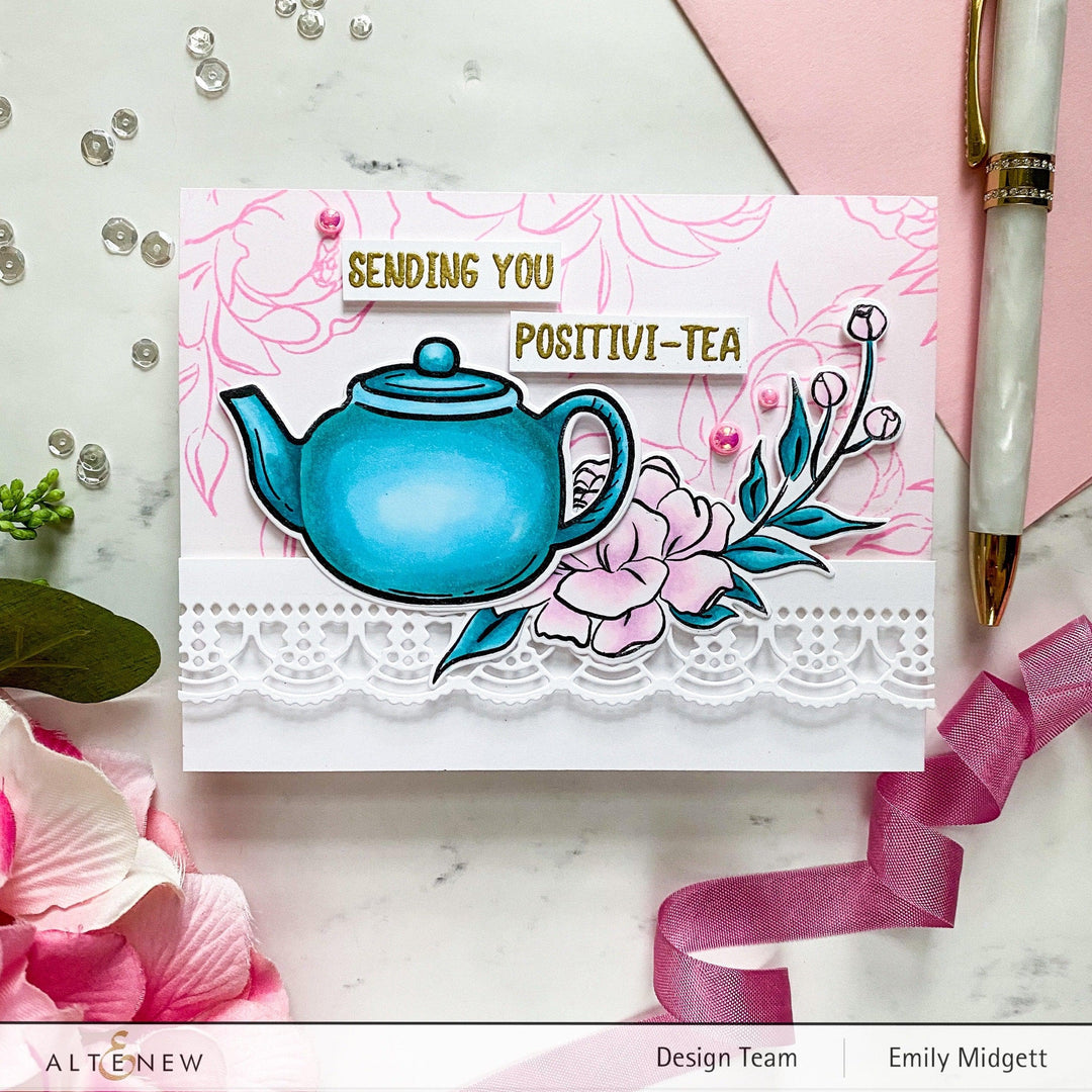 Photocentric Stencil Tea for Two Simple Coloring Stencil