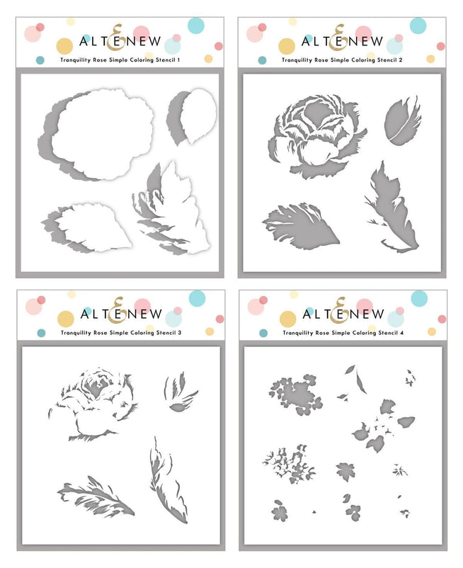 Photocentric Stencil Tranquility Rose Simple Coloring Stencil Set (4 in 1)