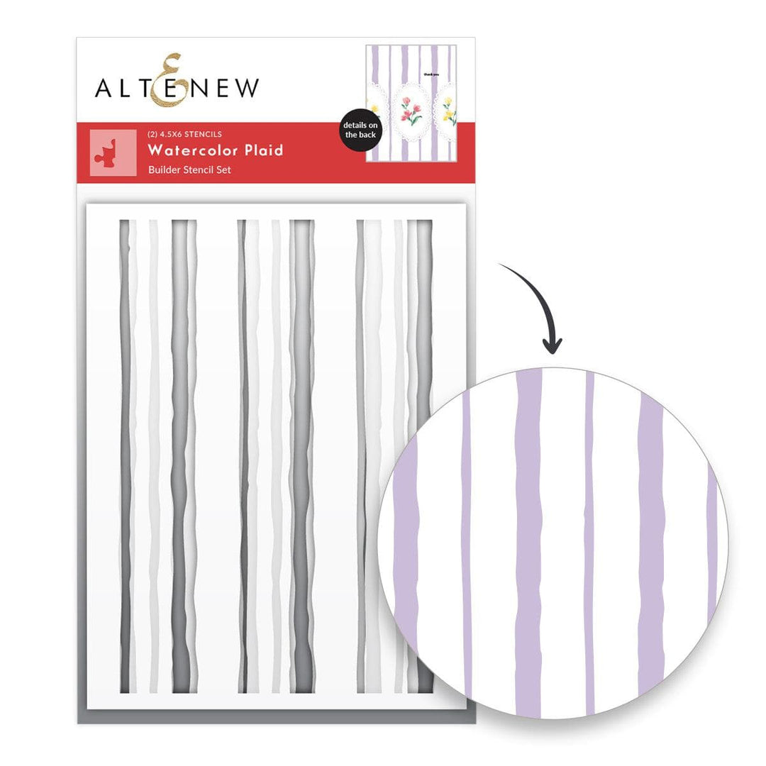 Watercolor Plaid Builder Stencil Set (2 in 1)