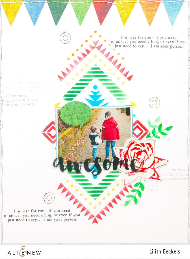 Photocentric Stencil Aztec Motif Stencil