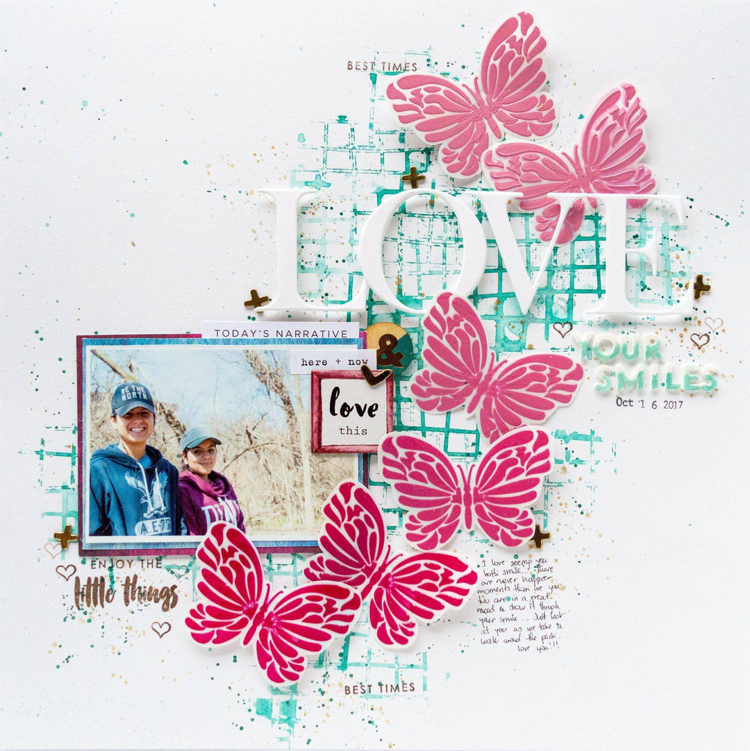 Photocentric Stencil Flowing Butterfly Stencil