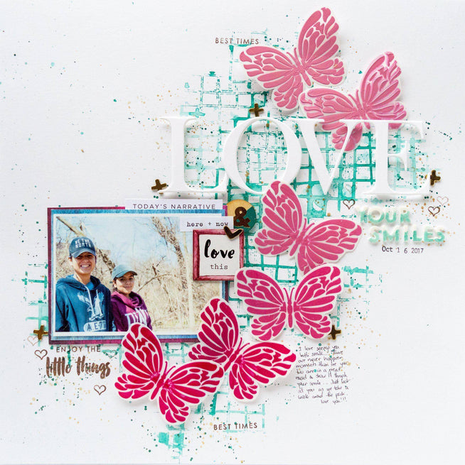 Photocentric Stencil Flowing Butterfly Stencil