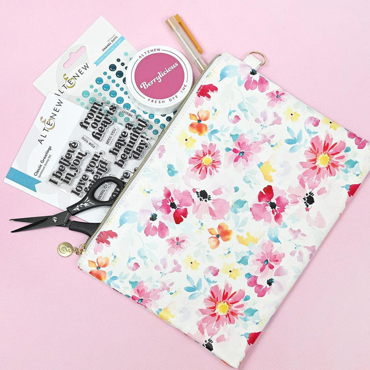 Dreaming in Watercolor Zipper Pouch (280mm x 195mm)