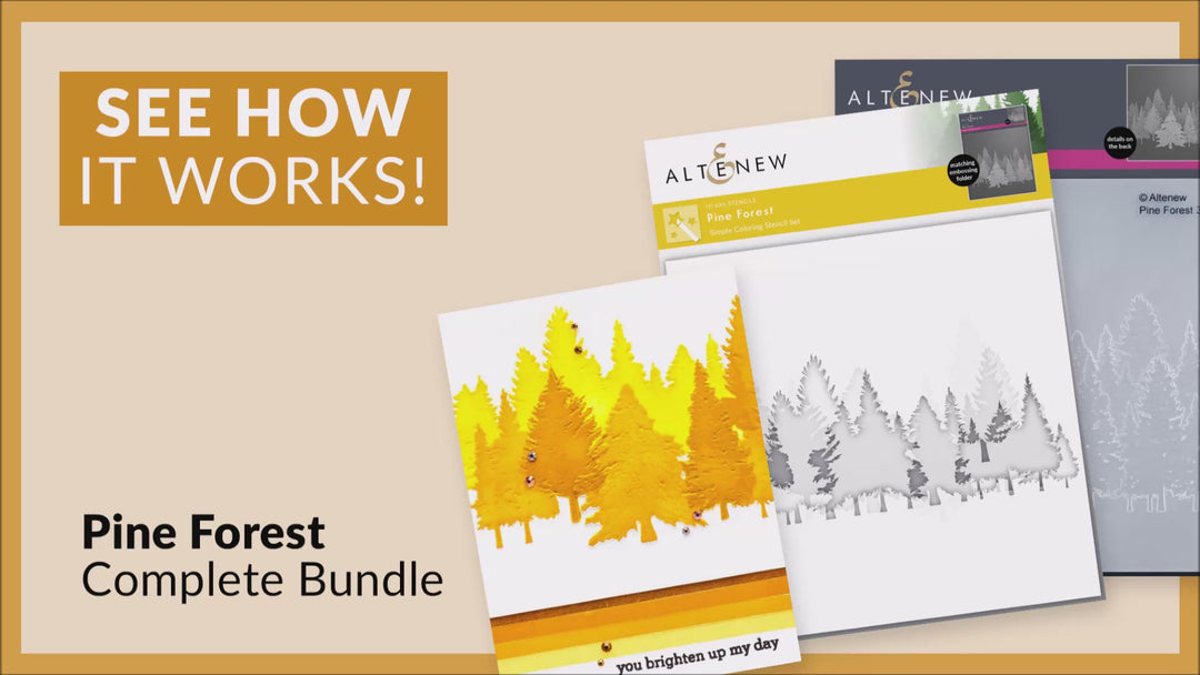 Pine Forest Simple Coloring Stencil Set (3 in 1)