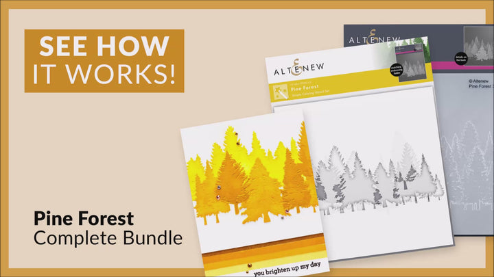 Pine Forest Simple Coloring Stencil Set (3 in 1)